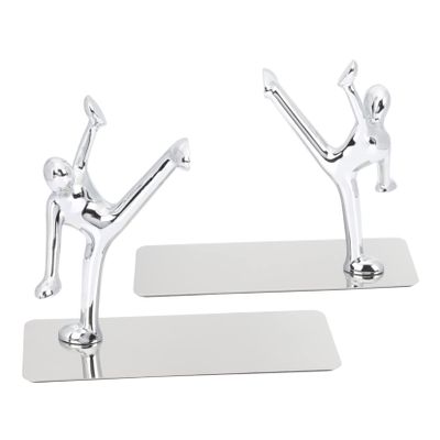 Cabilock Heavy Duty Metal Bookends 1 Pair Unique Bookshelf Decor Accents for Desk
