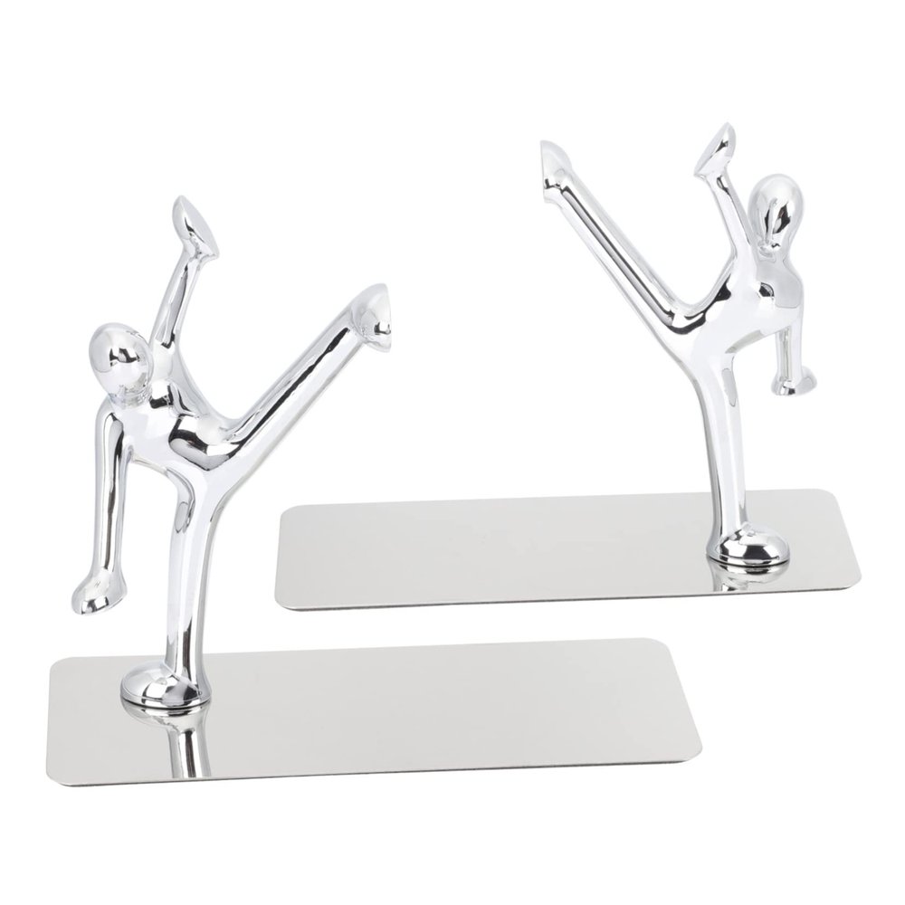Cabilock Heavy Duty Metal Bookends 1 Pair Unique Bookshelf Decor Accents for Desk