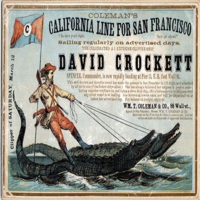 24x36 gallery poster, David Crockett clipper ship card Davy Crockett