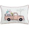 Bed Bath & Beyond 13" X 20" White and Pink Easter Bunny Pink Truck Throw Pillow view 1