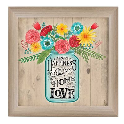 Home Filled With Love Brown Framed Print Wall Art