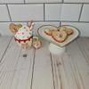 Mothers Day Tiered Tray, Fake Linzer Torte Cookies, Set of 3 Round Dessert, Valentine Faux Cookies, Tiered Tray Deco, Fake Dessert Display, Heart Shaped Linzer view 4