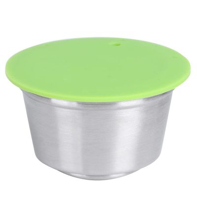 Coffee Capsule Cup, Stainless Steel Reusable Refillable Coffee Capsule Cup Fit for Coffee Maker Home Use Nice Gift (Green)