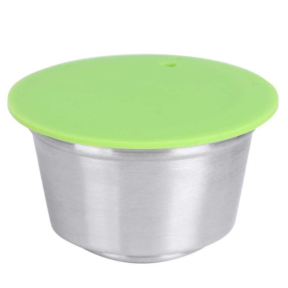 Coffee Capsule Cup, Stainless Steel Reusable Refillable Coffee Capsule Cup Fit for Coffee Maker Home Use Nice Gift (Green)