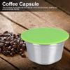Coffee Capsule Cup, Stainless Steel Reusable Refillable Coffee Capsule Cup Fit for Coffee Maker Home Use Nice Gift (Green) view 2