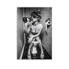 Retro Drinking Girl Sitting on The Toilet Canvas Painting Modern Black White Poster And Prints Wall Canvas Painting Wall Art Poster for Bedroom Living Room Decor 12x18inch(30x45cm) Unframe-style-1 view 1