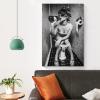 Retro Drinking Girl Sitting on The Toilet Canvas Painting Modern Black White Poster And Prints Wall Canvas Painting Wall Art Poster for Bedroom Living Room Decor 12x18inch(30x45cm) Unframe-style-1 view 4