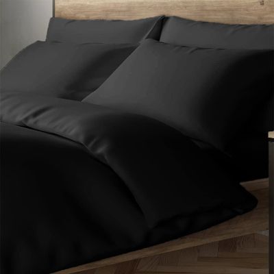 Ropulance Bedding 4 Pcs Cotton Sheet Set Fitted Sheet with 19" Deep Pocket Flat Sheet& 2 Pillowcases 600 Threat Count Luxury Hotel Quality Cotton Bedding Set !!(Black,King)