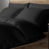 Ropulance Bedding 4 Pcs Cotton Sheet Set Fitted Sheet with 19" Deep Pocket Flat Sheet& 2 Pillowcases 600 Threat Count Luxury Hotel Quality Cotton Bedding Set !!(Black,King) view 1