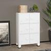 GOLINPEILO Industrial Style Steel Storage Cabient with 2 Shelves, White Metal Filing Cabinet with 6 Doors for Home Office, Garage, Utility Room and Basement 29.5"x15.7"x45.3" view 1
