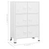 GOLINPEILO Industrial Style Steel Storage Cabient with 2 Shelves, White Metal Filing Cabinet with 6 Doors for Home Office, Garage, Utility Room and Basement 29.5"x15.7"x45.3" view 2