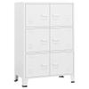 GOLINPEILO Industrial Style Steel Storage Cabient with 2 Shelves, White Metal Filing Cabinet with 6 Doors for Home Office, Garage, Utility Room and Basement 29.5"x15.7"x45.3" view 3