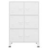 GOLINPEILO Industrial Style Steel Storage Cabient with 2 Shelves, White Metal Filing Cabinet with 6 Doors for Home Office, Garage, Utility Room and Basement 29.5"x15.7"x45.3" view 4