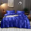 Rico Bedding 7 Pc Silk Satin Sheets| Silk Satin Duvet Cover| Silk Flat Sheet & Deep Pocket Fitted Sheet Set| Silky Smooth Pillowcases| Comfy & Luxurious Sheets Set|(Royal Blue/Twin XL) view 1