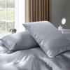 Rico Bedding 7 Pc Silk Satin Sheets| Silk Satin Duvet Cover| Silk Flat Sheet & Deep Pocket Fitted Sheet Set| Silky Smooth Pillowcases| Comfy & Luxurious Sheets Set|(Silver Grey/Twin XL) view 3