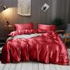 Rico Bedding 7 Pc Silk Satin Sheets| Silk Satin Duvet Cover| Silk Flat Sheet & Deep Pocket Fitted Sheet Set| Silky Smooth Pillowcases| Comfy & Luxurious Sheets Set|(Burgundy/Twin XL) view 1