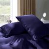 Rico Bedding 7 Pc Silk Satin Sheets| Silk Satin Duvet Cover| Silk Flat Sheet & Deep Pocket Fitted Sheet Set| Silky Smooth Pillowcases| Comfy & Luxurious Sheets Set|(Navy Blue/Full XL) view 3