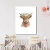Sense Canvas Nursery Baby Highland Cow Boho 131 Canvas Art - Home Decor Wall Art Print Poster Painting Large 30x40 / 1.5" view 2