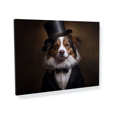 Sense Canvas Dogs Suit Wearing Chef Hat 92 Canvas Art - Home Decor Wall Art Print Poster Painting Small 16x12 / 0.75"