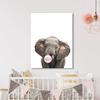 Sense Canvas Nursery Baby Elephant Bubble Gum 2 Canvas Art - Home Decor Wall Art Print Poster Painting Large 30x40 / 1.5" view 2