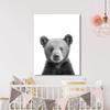 Sense Canvas Nursery Baby Bear Black White 186 Canvas Art - Home Decor Wall Art Print Poster Painting Large 30x40 / 1.5" view 2