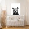 Sense Canvas Nursery Baby Bear Black White 186 Canvas Art - Home Decor Wall Art Print Poster Painting Large 30x40 / 1.5" view 3