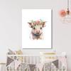 Sense Canvas Nursery Baby Pig Boho 104 Canvas Art - Home Decor Wall Art Print Poster Painting Large 30x40 / 1.5" view 3