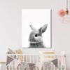 Sense Canvas Nursery Baby Rabbit Black White 177 Canvas Art - Home Decor Wall Art Print Poster Painting Large 30x40 / 1.5" view 2