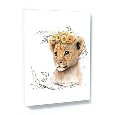 Sense Canvas Nursery Baby Lion Boho 204 Canvas Art - Home Decor Wall Art Print Poster Painting Large 30x40 / 1.5"