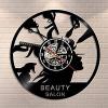 Music Vinyl Wall Clock 12Inch Barber Shop Hair Beauty Hairstyle Vinyl Record Wall Clock Modern Design Home Decor Hairdresser Tools Equipments Hanging Watch view 3
