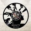 Music Vinyl Wall Clock 12Inch Barber Shop Hair Beauty Hairstyle Vinyl Record Wall Clock Modern Design Home Decor Hairdresser Tools Equipments Hanging Watch view 4