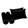 Cover ONLY Model V4 Twin Velvet Contrast Pipe Indoor Daybed Mattress Cushion AD374 view 3