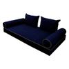SLIPCOVER ONLY S.V4 Velvet Indoor Daybed Mattress Pillow Contrast Trim Twin-XL AD373 view 1