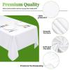 12 Pack White Tablecloths for Rectangle Tables Stain and Wrinkle Resistant Washable Polyester Tablecloth 60 x 102 Inch Table Cloth Rectangle Table 6 Foot Rectangle Table Cloth for Wedding Party view 3