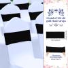 CHENGU 100 Pcs Spandex Chair Sashes Plain Bow Wedding Royal Chair Bands Without Buckle Birthday Decorations Elastic Ties Spandex Slider Sashes for Events Party Ceremony(Black) view 2