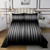 Castle Fairy Black Grey Bedspread Twin Size Abstract Ombre Comforter Set 3D Geometric Stripes Bedding Set 2pcs for Kids Boys Men Home Room Decor Modern Lightweight Quilt Set with 1 Pillowcase view 2