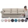 comfortly | Cover for Ektorp 3 Seat Sofa Bed, Replacement Slipcover, Heavy Duty 7 pcs Cover, Pets and Stain Proof Durable Nano-Tech Fabric, Easy to Clean & Replace (Cashmere Blends - Beige) view 1