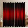 3D Abstract Ombre Window Curtain Red Black Curtains for Kids Teens Adults Bedroom Decor Modern Geometric Stripes Window Treatment Curtain Soft Polyester Window Drapes,Top 2 Panel,52Wx90L view 1