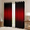 3D Abstract Ombre Window Curtain Red Black Curtains for Kids Teens Adults Bedroom Decor Modern Geometric Stripes Window Treatment Curtain Soft Polyester Window Drapes,Top 2 Panel,52Wx90L view 2