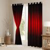 3D Abstract Ombre Window Curtain Red Black Curtains for Kids Teens Adults Bedroom Decor Modern Geometric Stripes Window Treatment Curtain Soft Polyester Window Drapes,Top 2 Panel,52Wx90L view 3