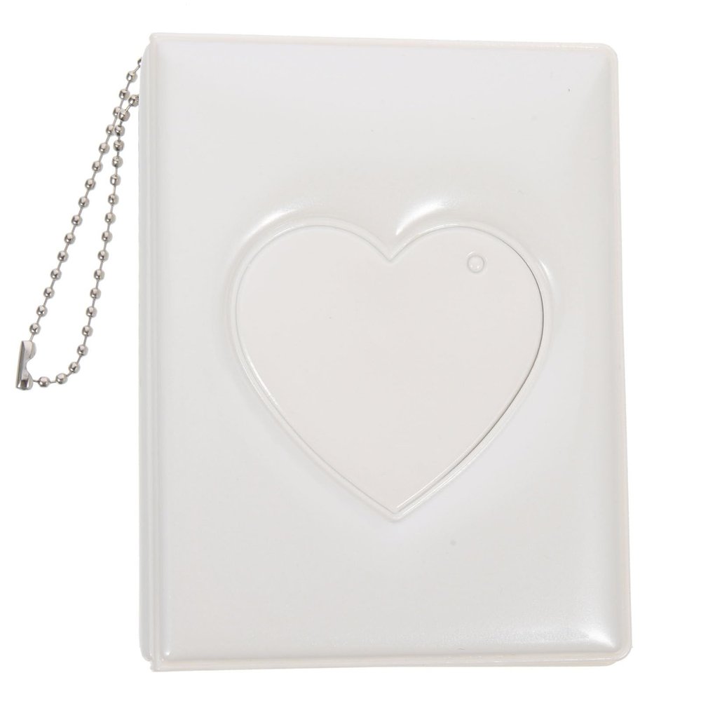 PRETYZOOM 3 Inch Mini Photo Album, Photo Card Holder Portable Scrapbook Album, Designed with Transparent Pockets for Collecting - White