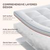 Bedsure Cal King Mattress Topper - Pillow Top Mattress Pad Cover with Deep Pocket Fits up to 21 Inches, Plush Soft Bed Topper for Back Pain Relief, Overfilled with Down Alternative Filling, White view 3