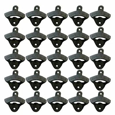 25 Open HERE CAST Iron Wall Mounted POP Bottle OPENERS Beer Home BARWARE - drstore