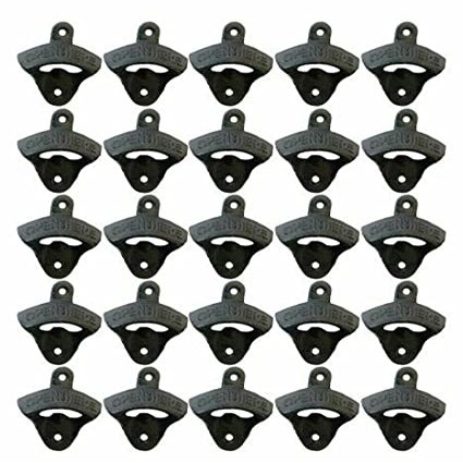 25 Open HERE CAST Iron Wall Mounted POP Bottle OPENERS Beer Home BARWARE - drstore