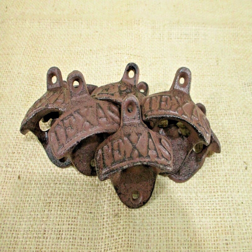 25 Texas Beer Soda Bottle Openers Cast Iron Wall Mounted Man Cave Rustic Gift - drstore