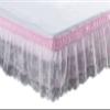 Elegant Lace Mesh Ruffled Bedskirt,Wrap-Around Bed Skirt Bed Sheet Case Dust Sheet,15.7" Drop view 1