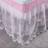 Elegant Lace Mesh Ruffled Bedskirt,Wrap-Around Bed Skirt Bed Sheet Case Dust Sheet,15.7" Drop view 3