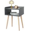 ACEHOME Nightstand, Small Nightstands Beside Table, Small Midcentury Mordern Nightstand, Wood Beside Tables Nightstand, Grey view 1