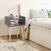 ACEHOME Nightstand, Small Nightstands Beside Table, Small Midcentury Mordern Nightstand, Wood Beside Tables Nightstand, Grey view 2