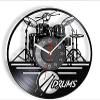 12 Inch Round Wall Clock Drummers Drum Wall Clock Music Instrument Drum Kit Wall Decor Vinyl Record Wall Clock Music Lover Drummers Gift Gift view 1